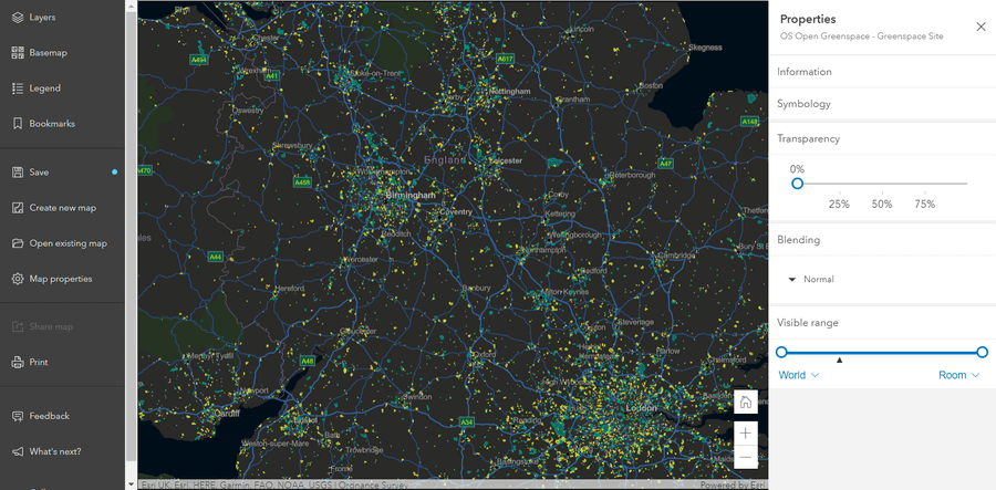 capture d'écran du Viewer de ArcGIS Online